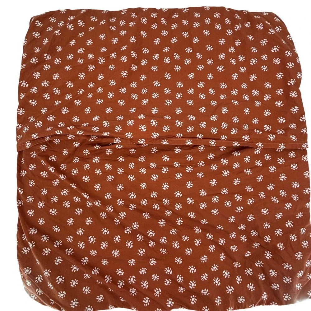 Anthropologie Kelcey Quilt Sham Blue Rust Floral Butterfly Organic Cotton 26x26